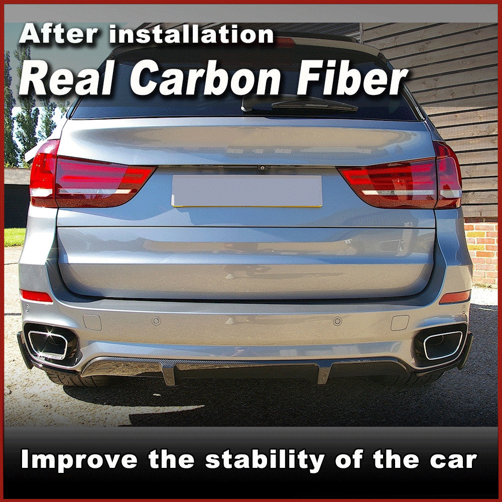 Fit for BMW F15 X5 M-Tech 14-18 REAL Carbon Rear Bumper Splitters Apron Flaps