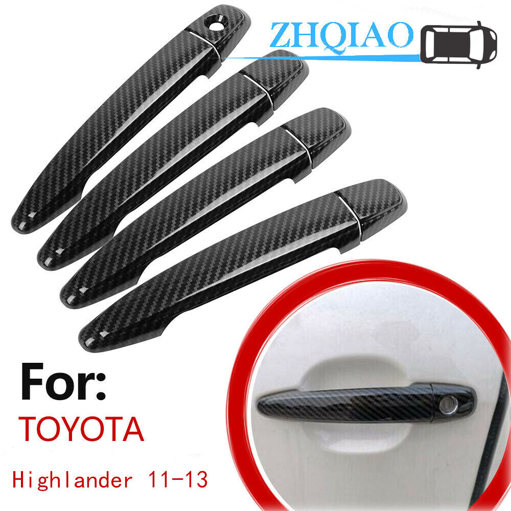 Carbon Fiber Side Door Handle Covers Trim Fit for TOYOTA HIGHLANDER 05-14