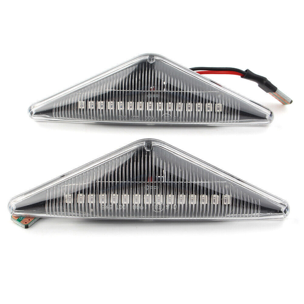 2x Dynamic Flow Marker Side Turn Signal LED Light Clear Shell for Ford Focus MK1