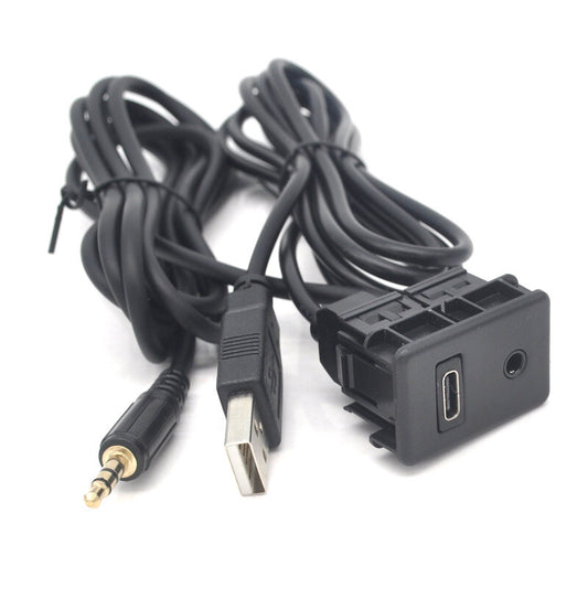 USB Type C Charger switch adaptor socket aux Cable for Toyota Rav4 for corolla Reiz