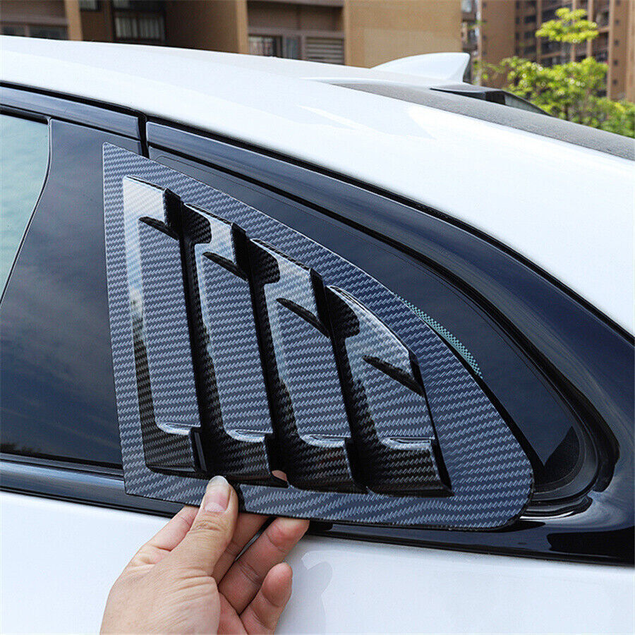 Carbon Fiber Color Car Side Window Louver Shutter Cover For 2016-20 Chevy Malibu