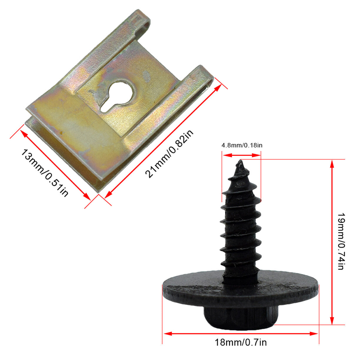 20 x screw body hex screw disc for BMW 4.8x18 mm # 07147129160