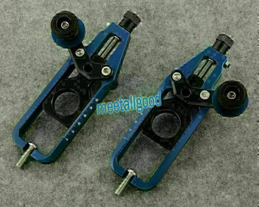 Motorcycle Chain Adjuster Tensioners for YAMAHA YZF R1 2009 2010 2011 2012 Blue