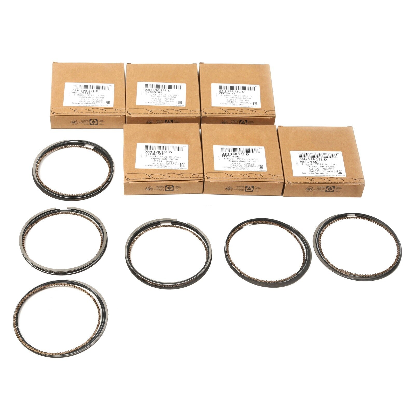 6x Piston Rings Set New Version for VW for Passat CC Touareg for Cayenne 3.6L VR6