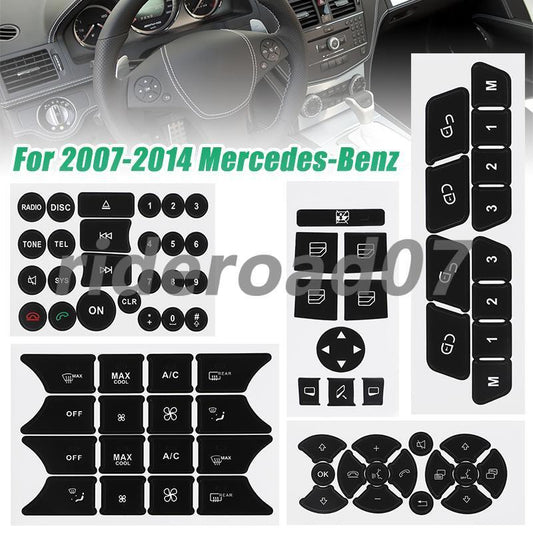 Radio Stereo Worn Peeling Button Repair Kit Decals Stickers for Benz