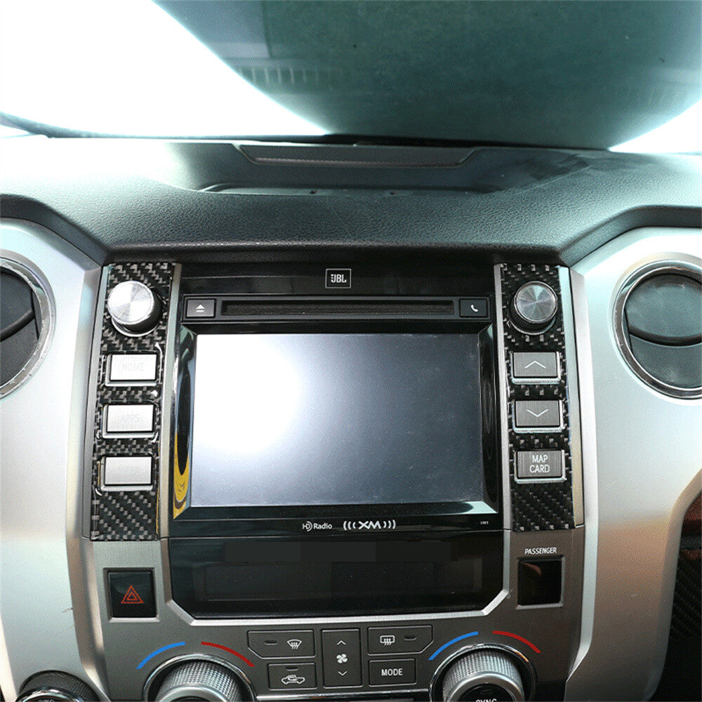 Carbon Fiber Central Console Volume Switch Button Trim for T@yota Tundr@ 2014-21