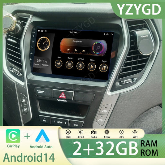for Hyundai Santa Fe IX45 2013-2018 9 Android 14 CarPlay Car Stereo Radio GPS