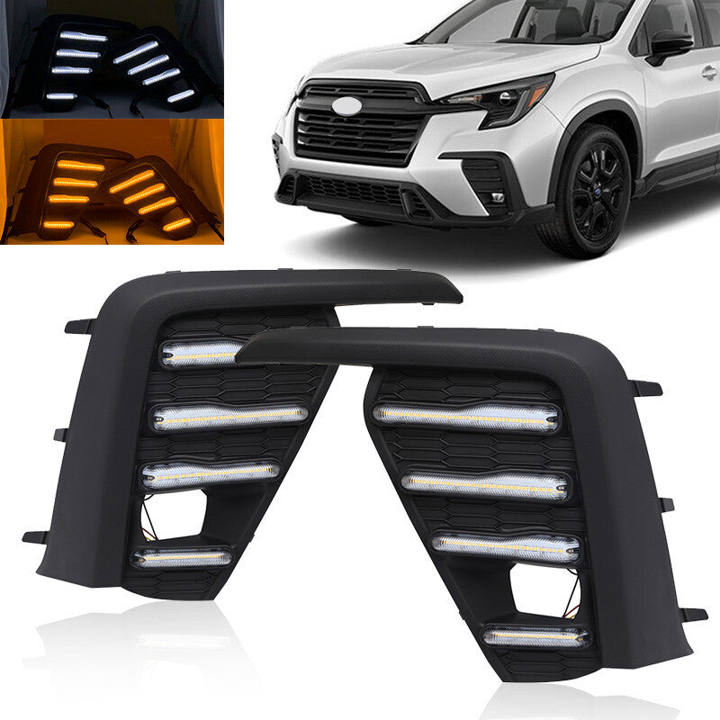 LED DRL Turn Signal Fog Lights Lamp Cover Trim Bezel Fit 2023-2024 for Subaru Ascent