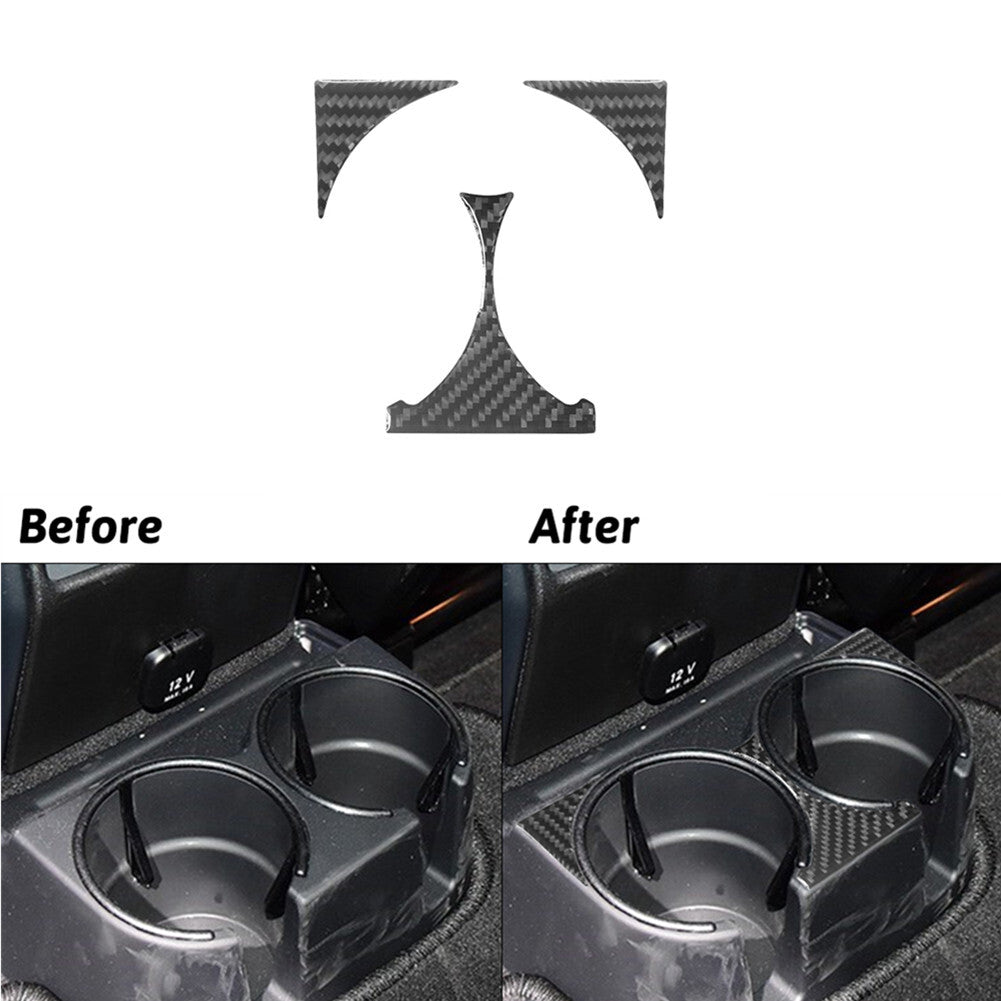 Carbon Fiber Rear Cup Holder Cover Trim for Mercedes G-Class G350/G500 2013-2018