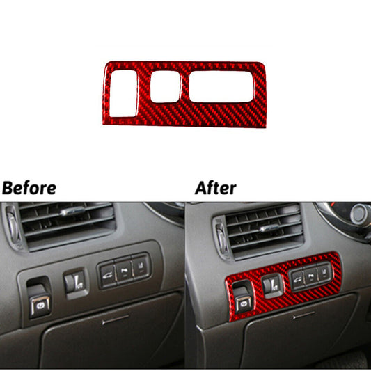 Red Carbon Fiber Light Control Trim Cover Interior for Chevy Impala 2014-2020