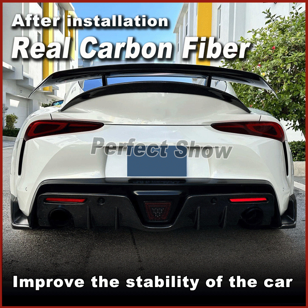 for Toyota Supra A90 A91 MK5 2019-23 REAL Carbon Rear Bumper Splitter Lip Aprons
