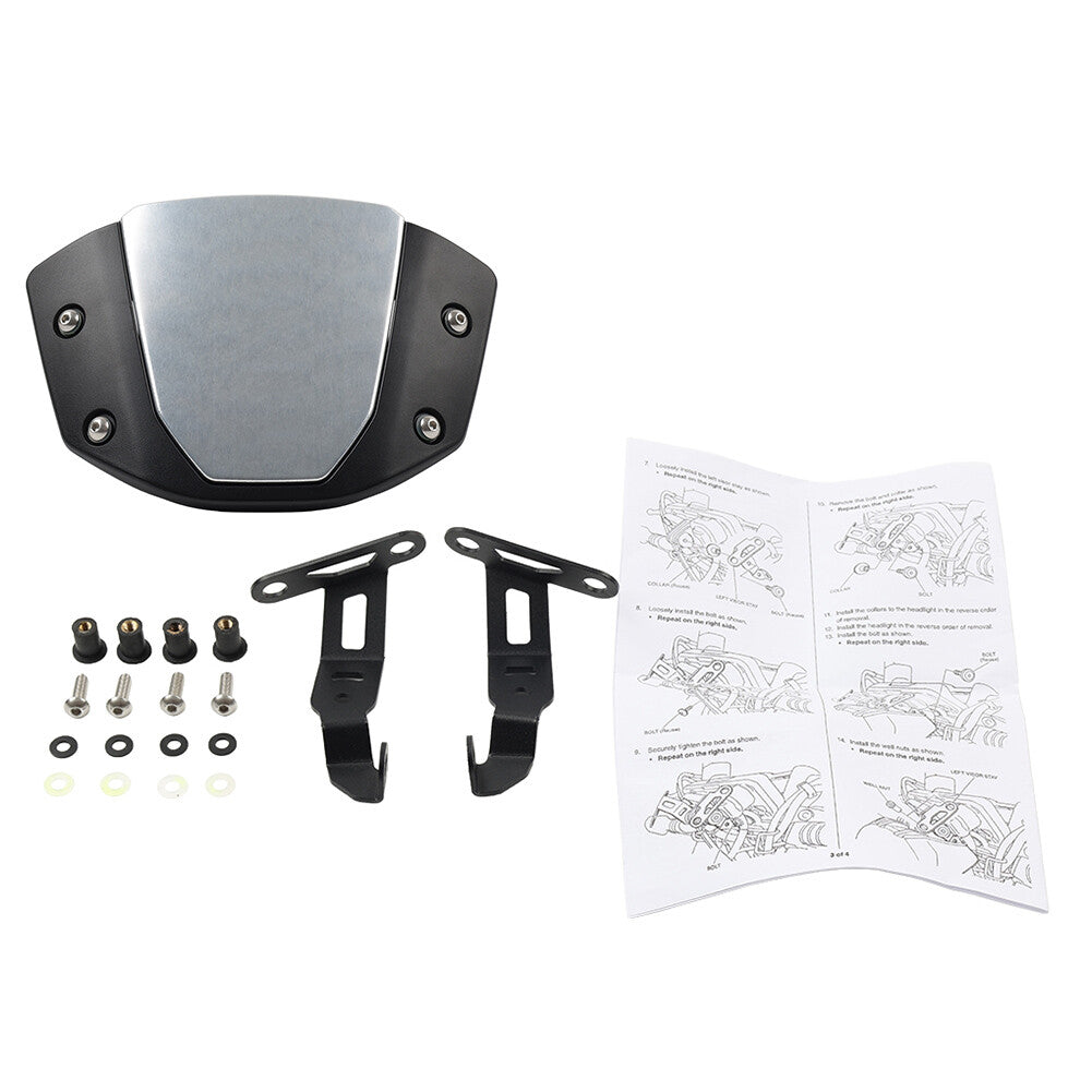 Silver Front Windshield Windscreen Wind Deflector for Honda CB650R 2017-2022