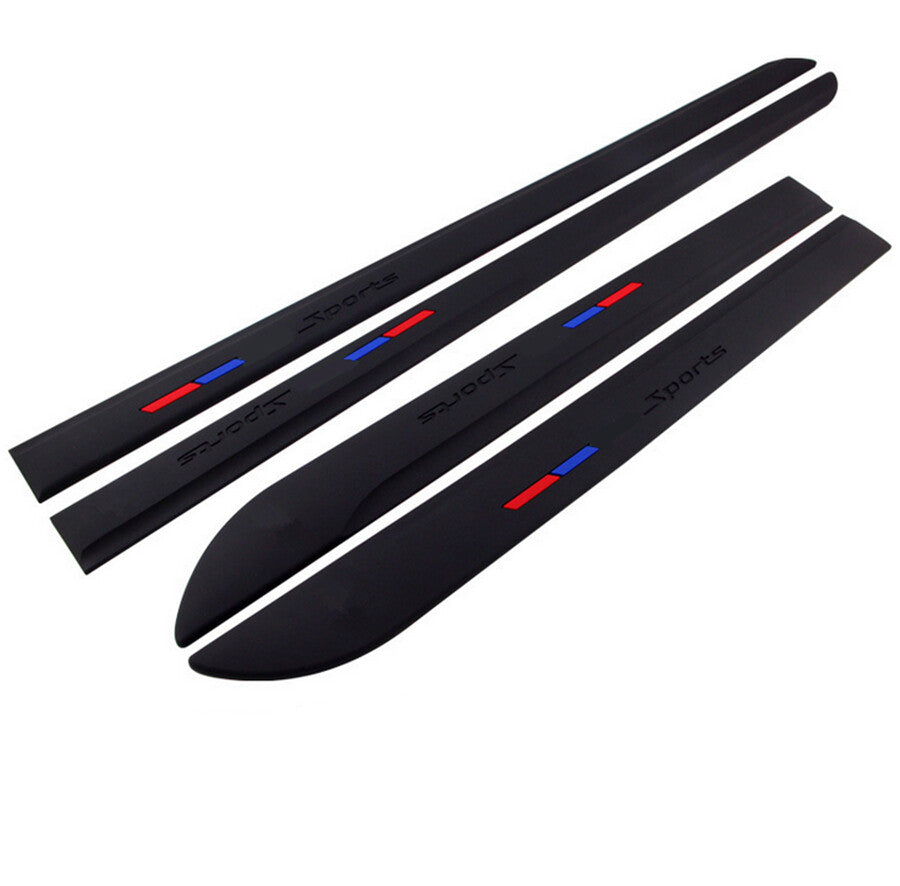 4Pcs Rubber Car Door Body Side Skirts Strip Moulding Trim Cover 4-door for SUV Sedan