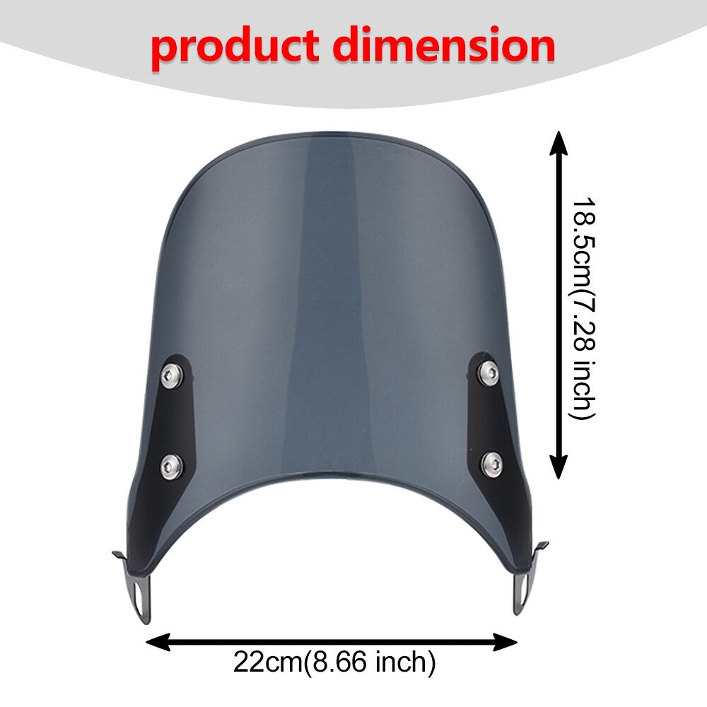 Universal Motorcycle Windshield Extension Airflow Windscreen Wind Deflector Gray