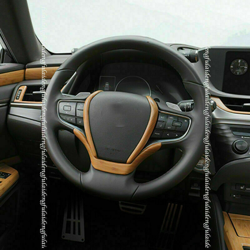 2019-2022 for Lexus ES350/300H Wood Grain ABS Steering Wheel Trim Strips Cover3