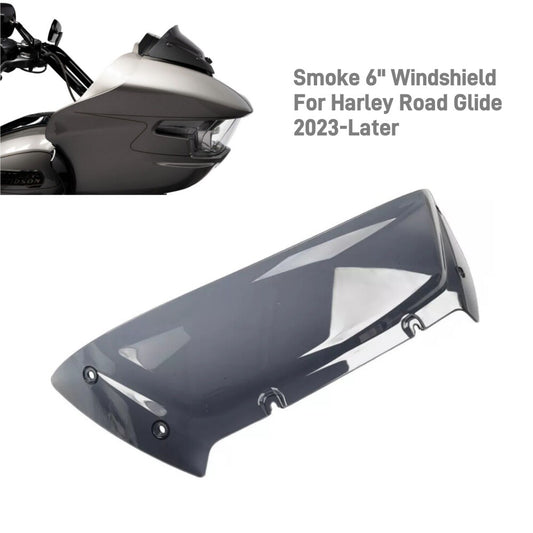 Smoke 6''Wave Windscreen Windshield for Harley Road Glide CVO ST FLTRXSTSE 23-up