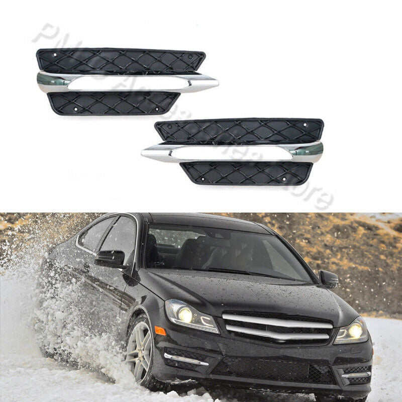 1Pair C-Class Chromium Fog Lamp Cover For 2012-2014 for Mercedes-Benz W204 C250 C350