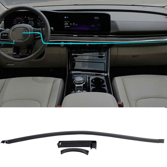 for Kia Carnival 22-23 Carbon Fiber Center Console Dashboard Trim Strip Cover 3x