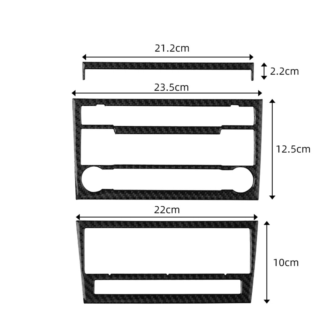 3Pcs Central CD Player Panel Trim Cover Carbon Fiber for Audi for A4 S4 2007-2008