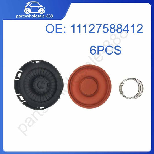 6-piece PCV cap repair kit for BMW 320i, 428i, X3, Z4, X1, X4, X5, X6, N20 2.0L (11127588412-)