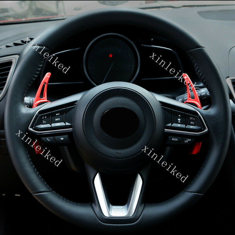 for Mazda 3 Axela 2014-2018 Red Alloy Trim Steering Wheel Shift Paddle Extension