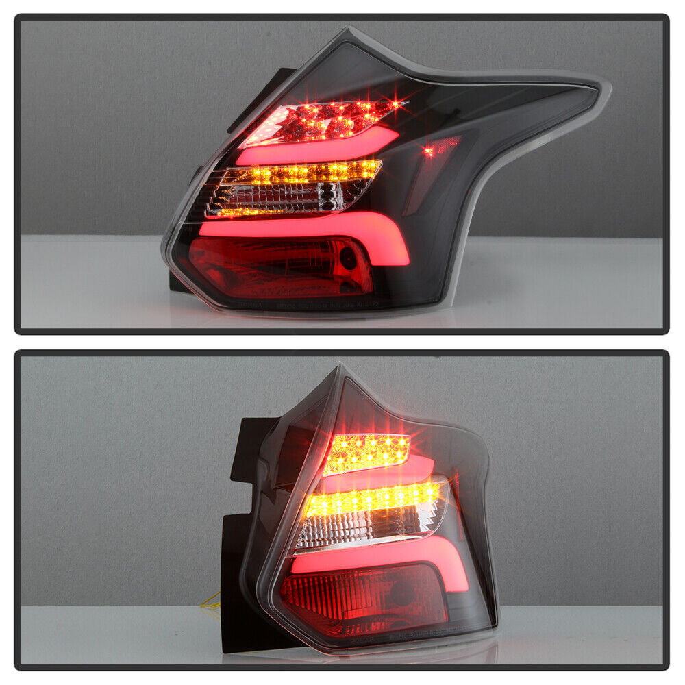 Suitable for 12-14 for Ford Focus hatchback, black LED lever brake sequence signal taillights.