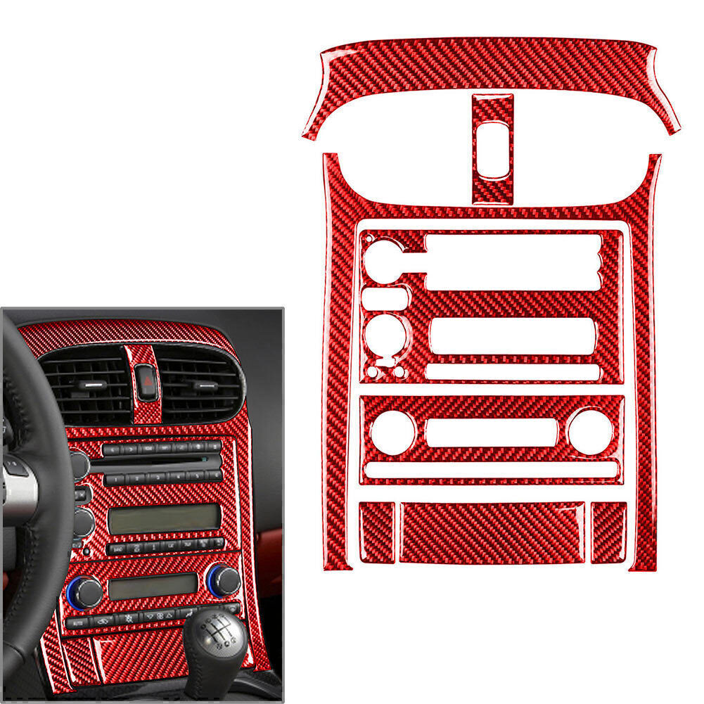 8 Pcs Carbon Fiber Central Console Panel Cover for Chevrolet for Corvette C6 2005-07