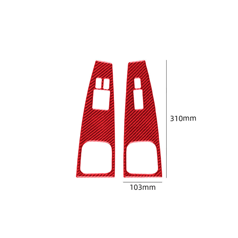 2Pcs Red Front Window Switch Button Trim Cover for Nissan Quest 2004-2006 Type A