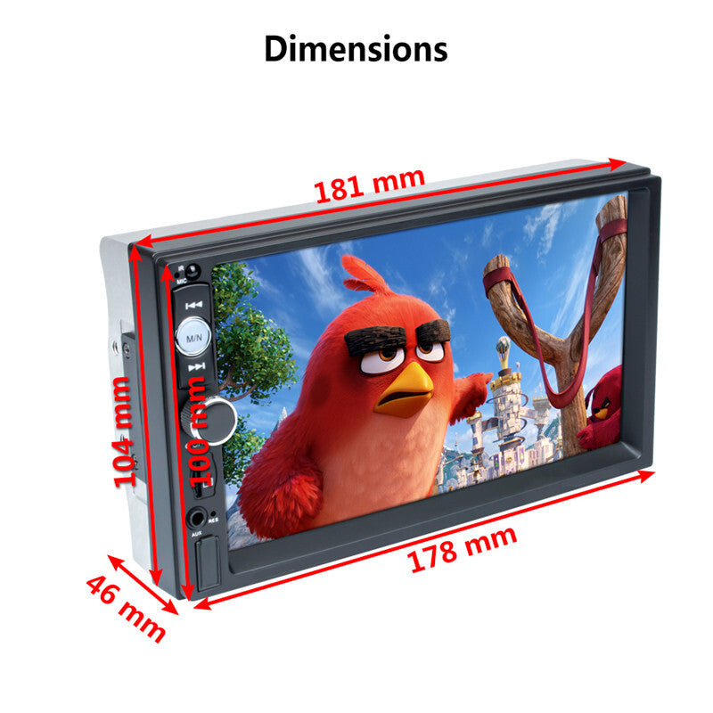 2Din Car Radio 7 HD Touch Screen Audio Stereo Video MP5 For Carplay Mirror Link