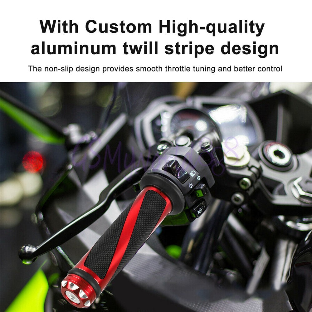 Red Motorcycle 7/8 Handle Bar Hand Grip Gel Fit for Yamaha YZF R1 R6 FZ6R FZ-07