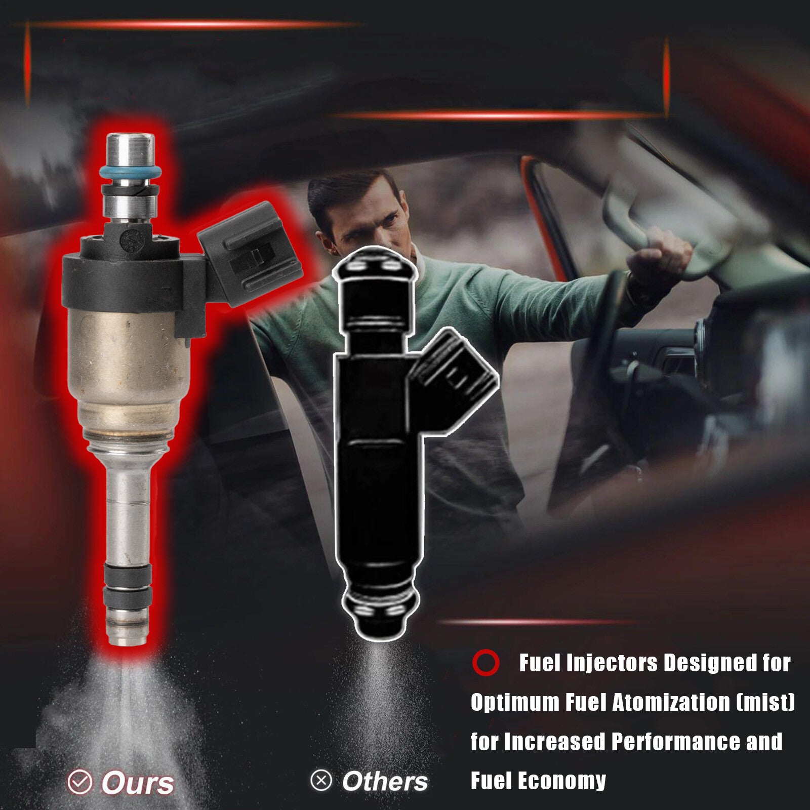 6X Fuel Injectors Fit for Hyundai Azera 3.3L 2014-2017 for GENESIS 3.8L 2015-2016