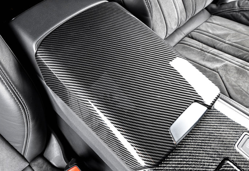 Fit for Audi A6 A7 2019-2024 Carbon Fiber Central Console Armrest Box Cover Trim