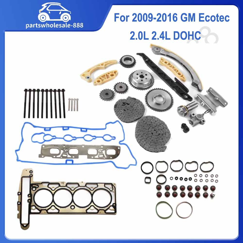Head Gasket Bolts + Timing Chain Kit Set For2009-2016 GM Ecotec 2.0L 2.4L DOHC