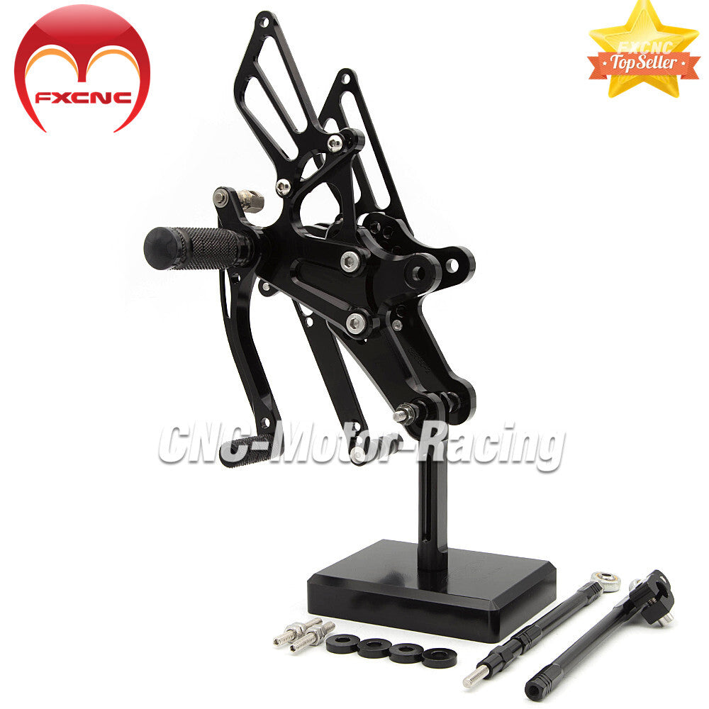 CNC-machined rear wheel footrest and foot pedals for Honda CBR125R (2011, 2012, 2013, 2014, 2015).