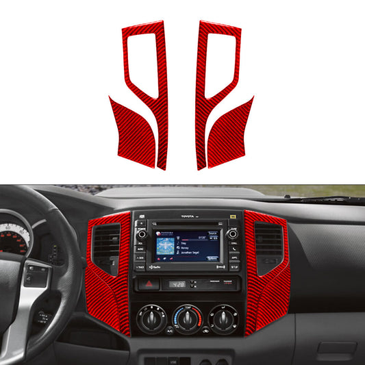 4x Red for Toyota Tacoma 2012-2015 Center Vent TYP A Trim Cover 2WD Carbon Fiber