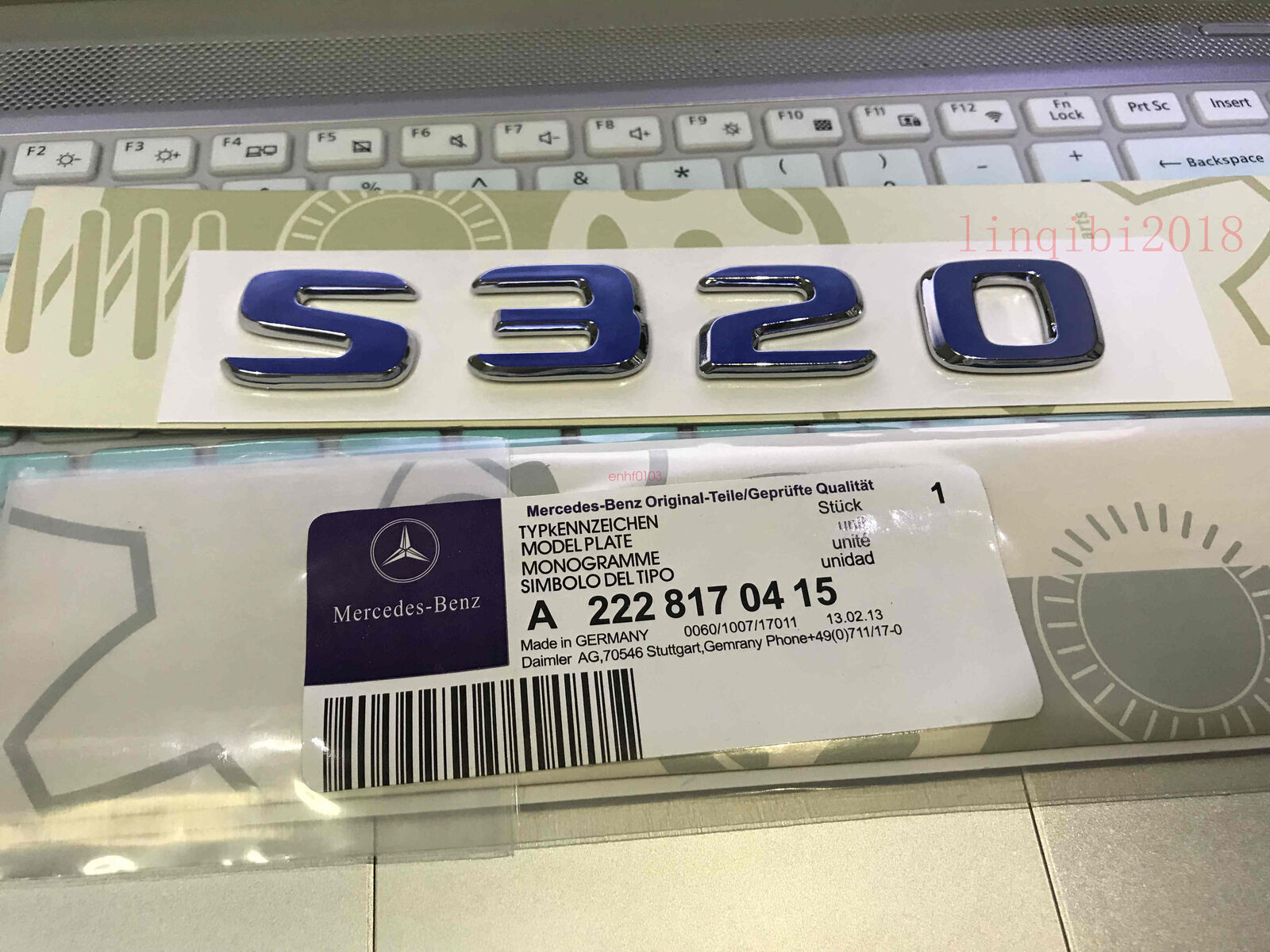 Chrome S320 Rear Trunk Emblem Decal Badge FOR S