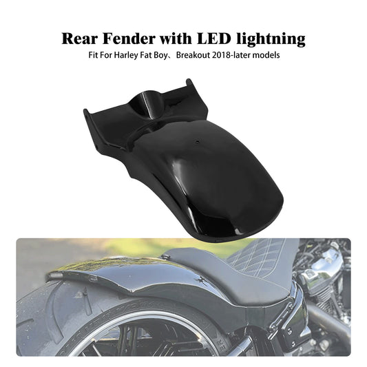 LED Rear Short Fender w/ Running Turn Signal Brake Light Fits for Harley Softail