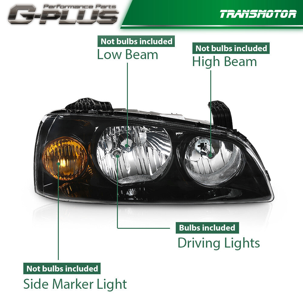 Black is suitable for replacing the headlights of 2004, 2005, and 2006 for Hyundai Elantras. (Left + Right -)