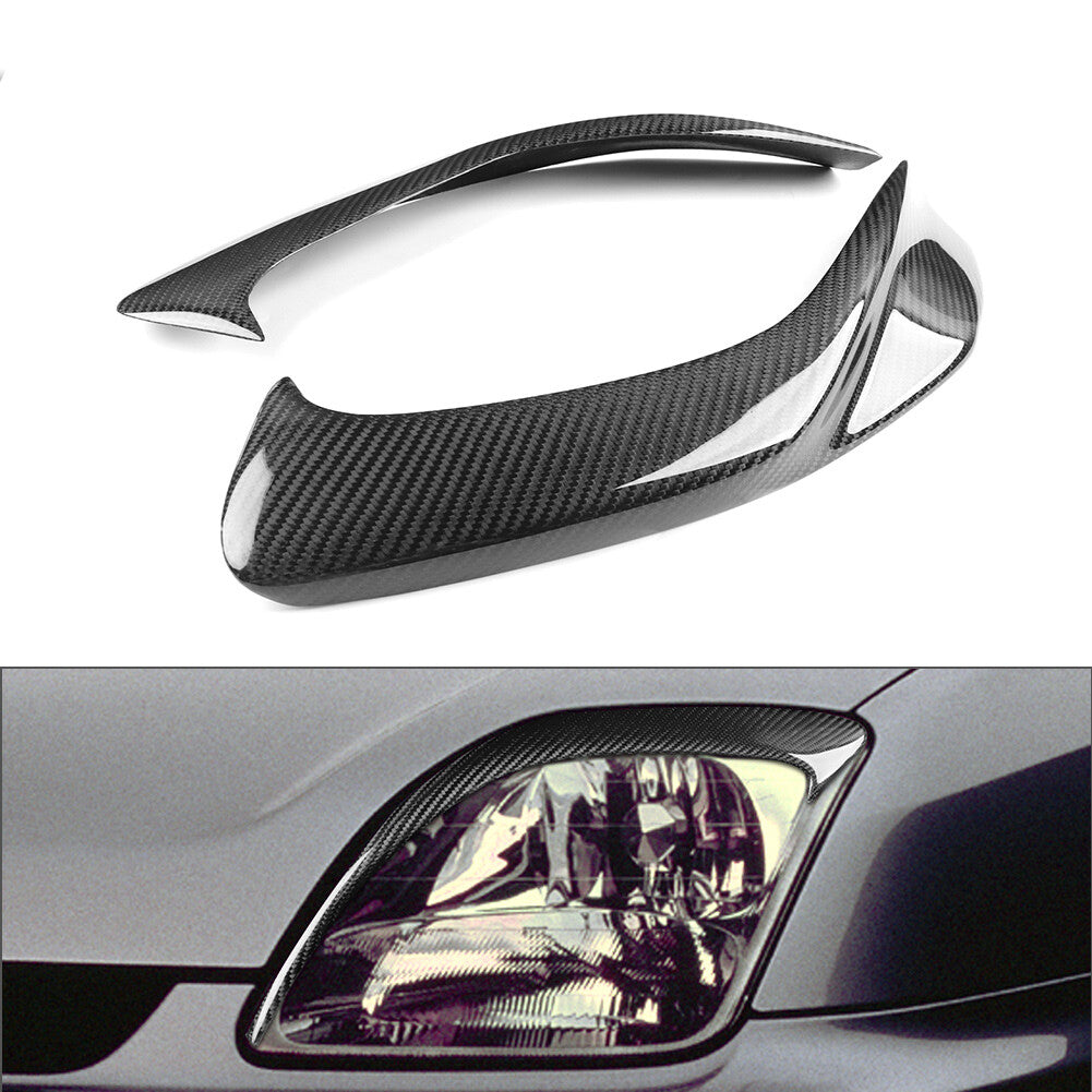 Carbon Fiber Headlight Eyelid Eyebrow Cover Trim for Honda Prelude 1997-2001
