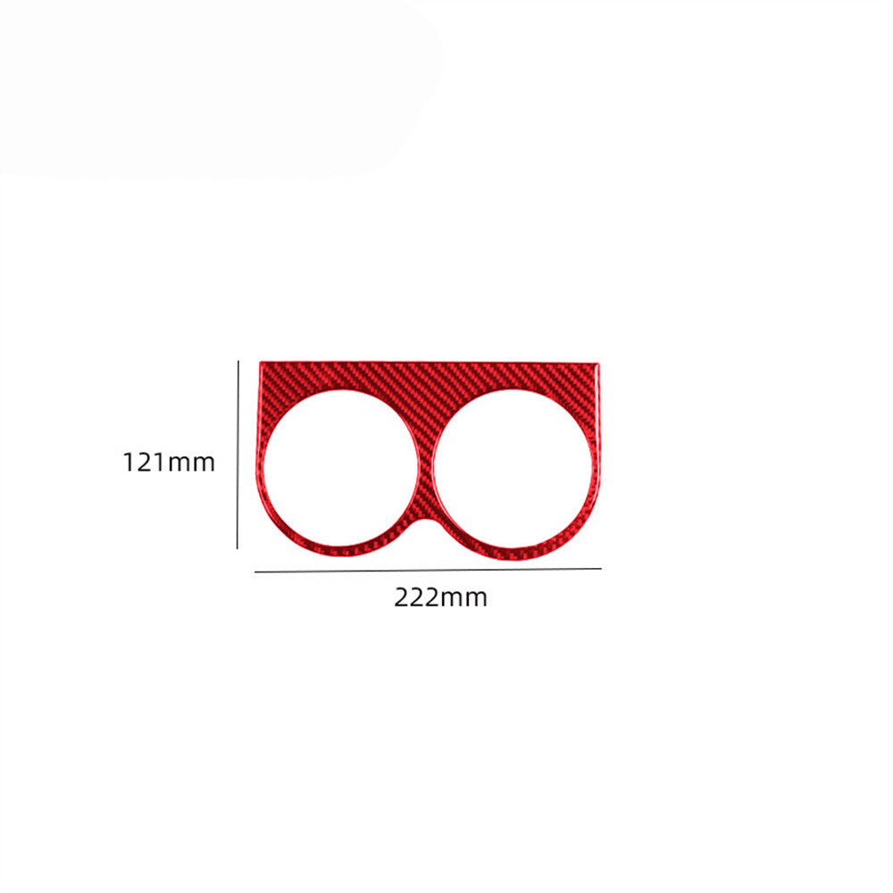 Red Carbon Fiber Rear Watercup Cupholder Panel Trim Cover for Ford F150 2004-08