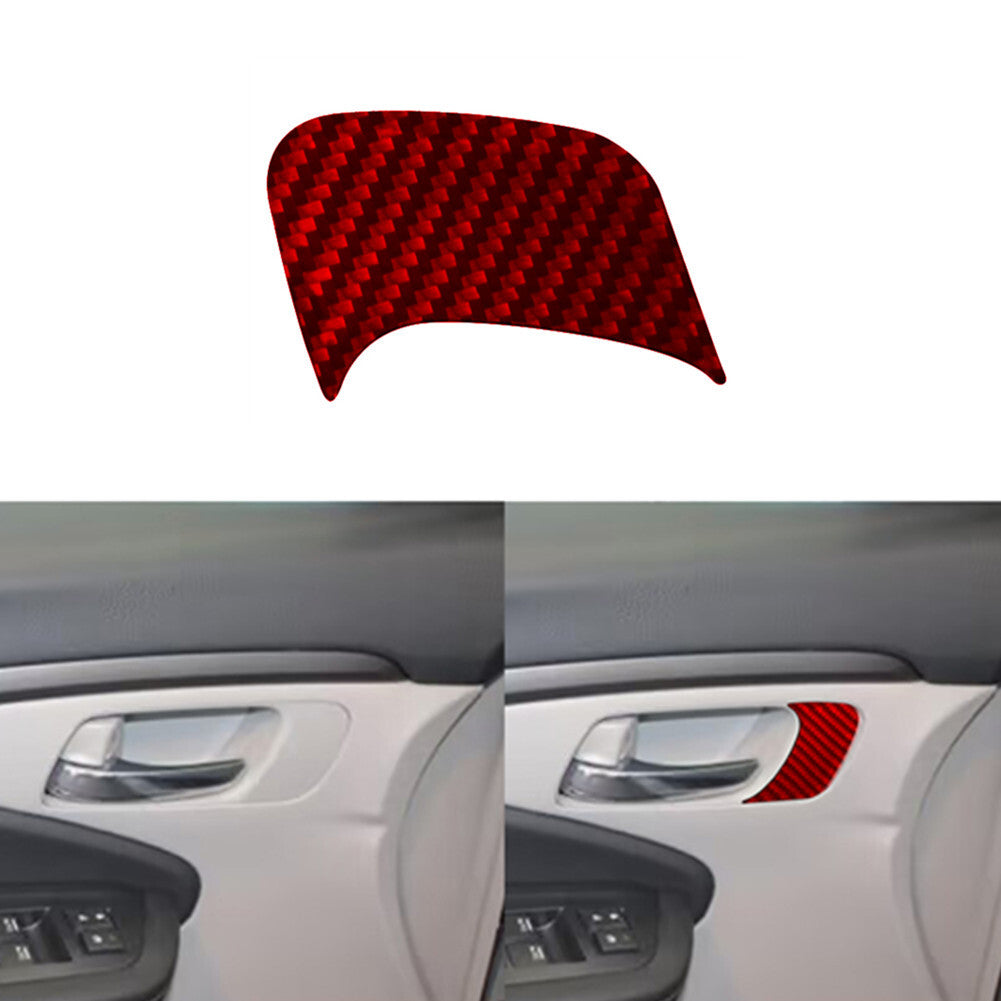 Red Carbon Fiber Driver Door Handle W/O Button Trim for Honda Ridgeline 2017-20