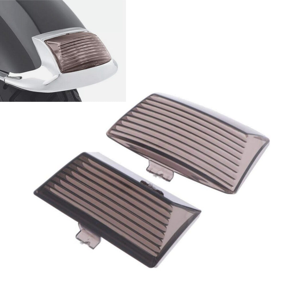 Front  Rear Mud Guard Fender Light Lens Cover Smoke for Harley Touring 80-13