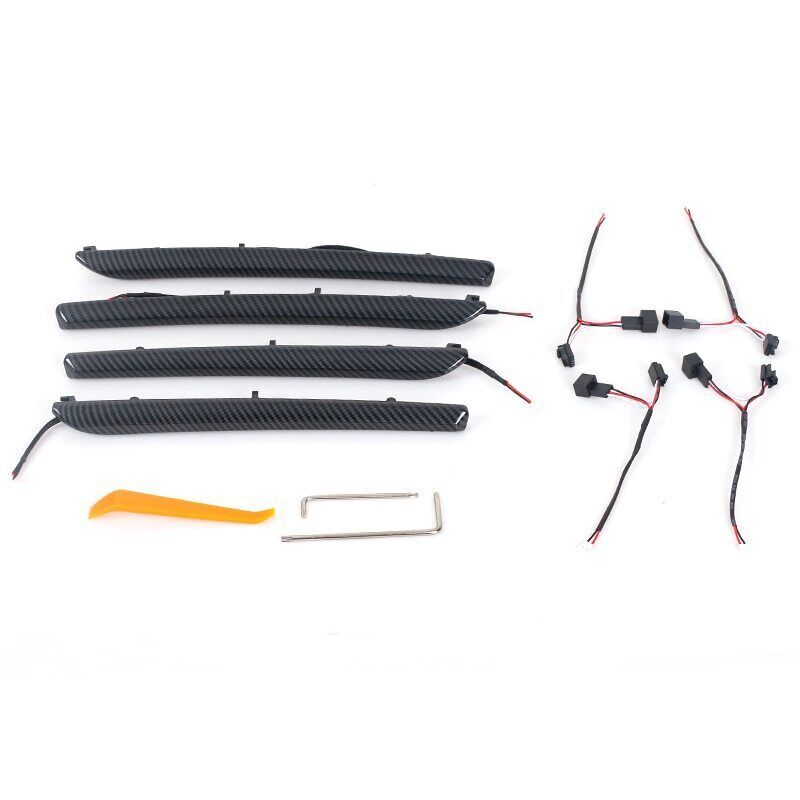 Carbon fiber trim for door LED light covers on for Audi A3 S3 8V 2014-2019 models
