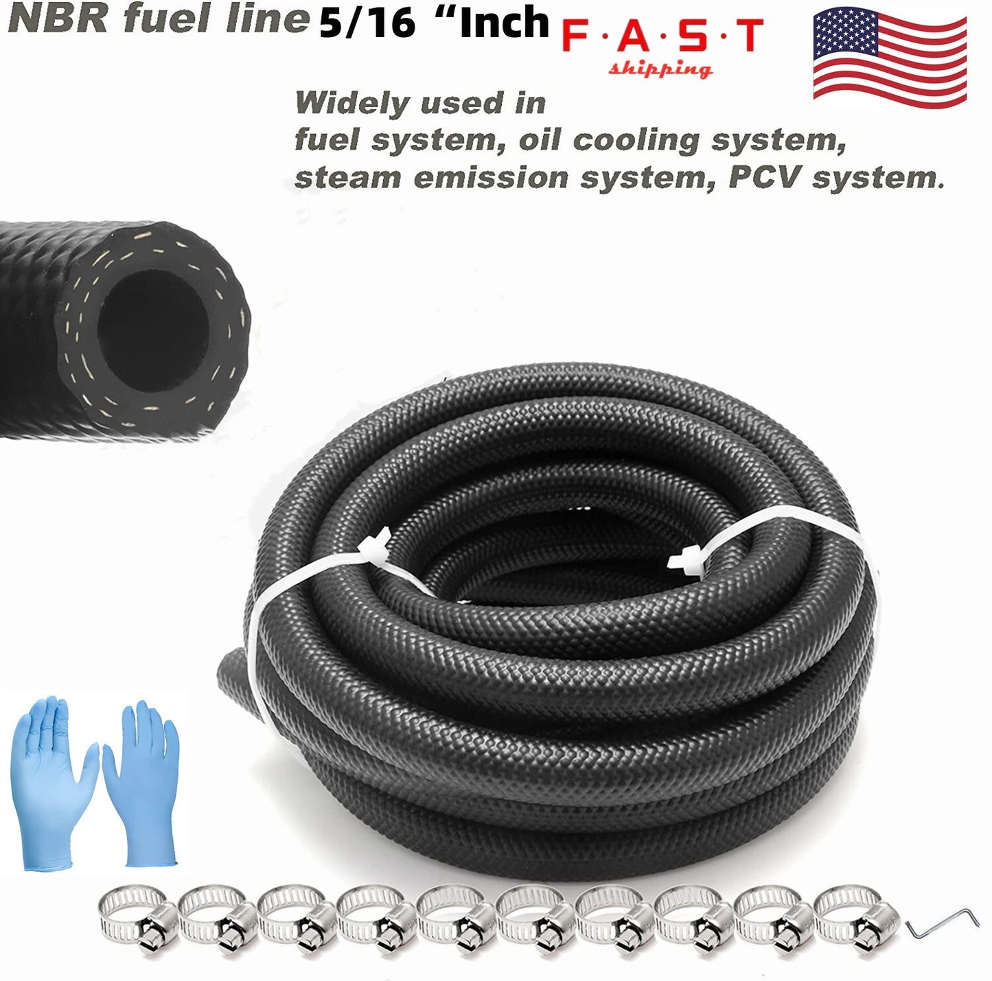 Multi-functional fuel injection hose SAE 30R7 5/16ID NBR rubber fuel hose line