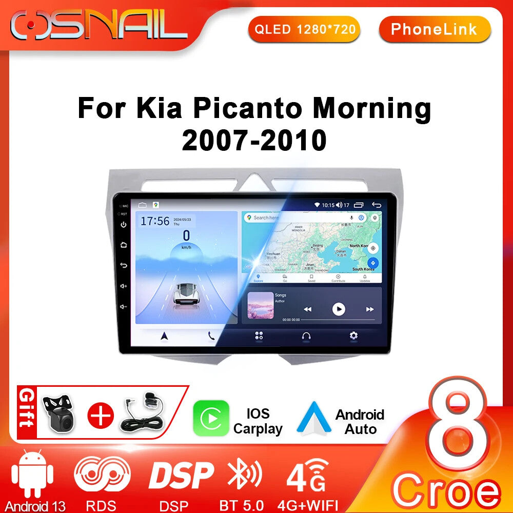 for Kia Morning Picanto 2007-2010 Stereo CarPlay Car Radio GPS Multimedia Player