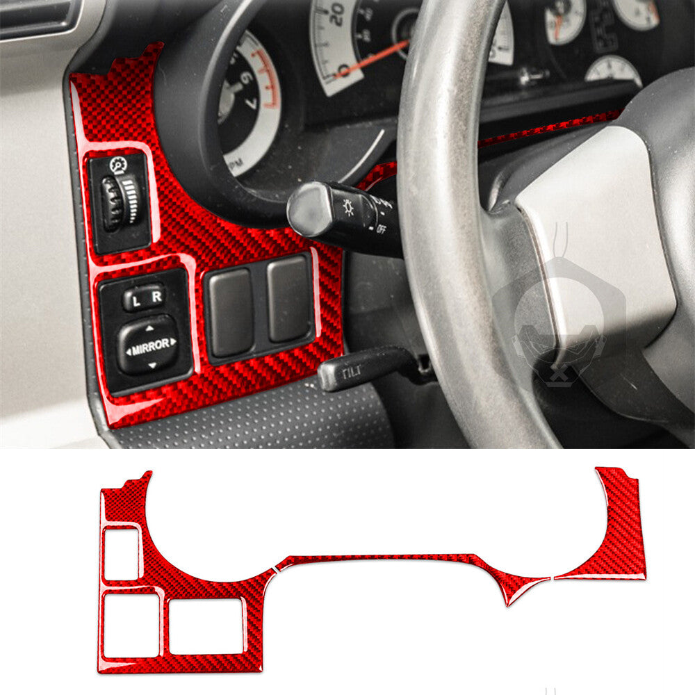 For Toyot@ FJ Cruiser 2007-21Red Carbon Fiber Dashboard Speedometer Lower Trim¡Á3