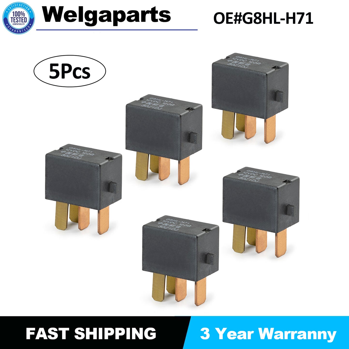 5Pcs A/C Compressor Relay for Honda Odyssey Pilot Ridgeline CR-V CR-Z G8HL-H71