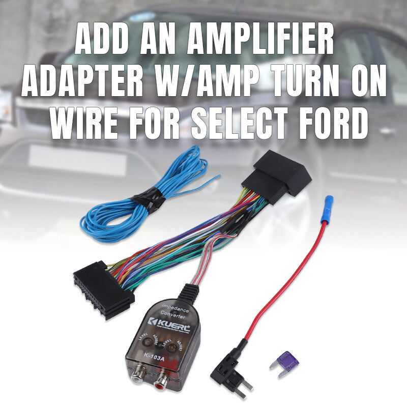 Add An Amplifier Radio Subwoofer Adapter w/Amp Turn On Wire Harness for Ford NEW