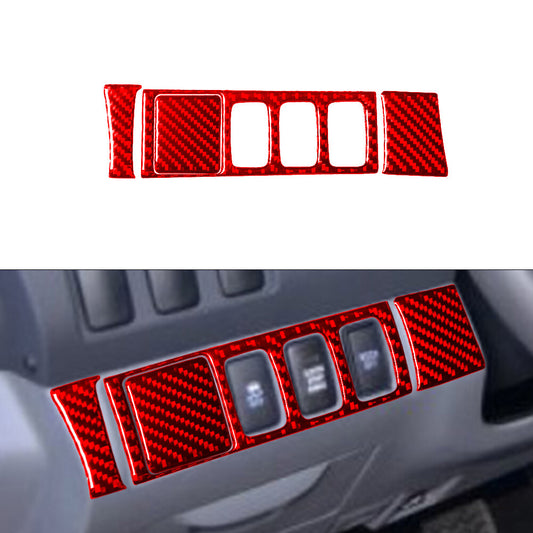Red Carbon Fiber Mirror Control Button Trim for Toyota Tacoma 2012-2015 Type-A