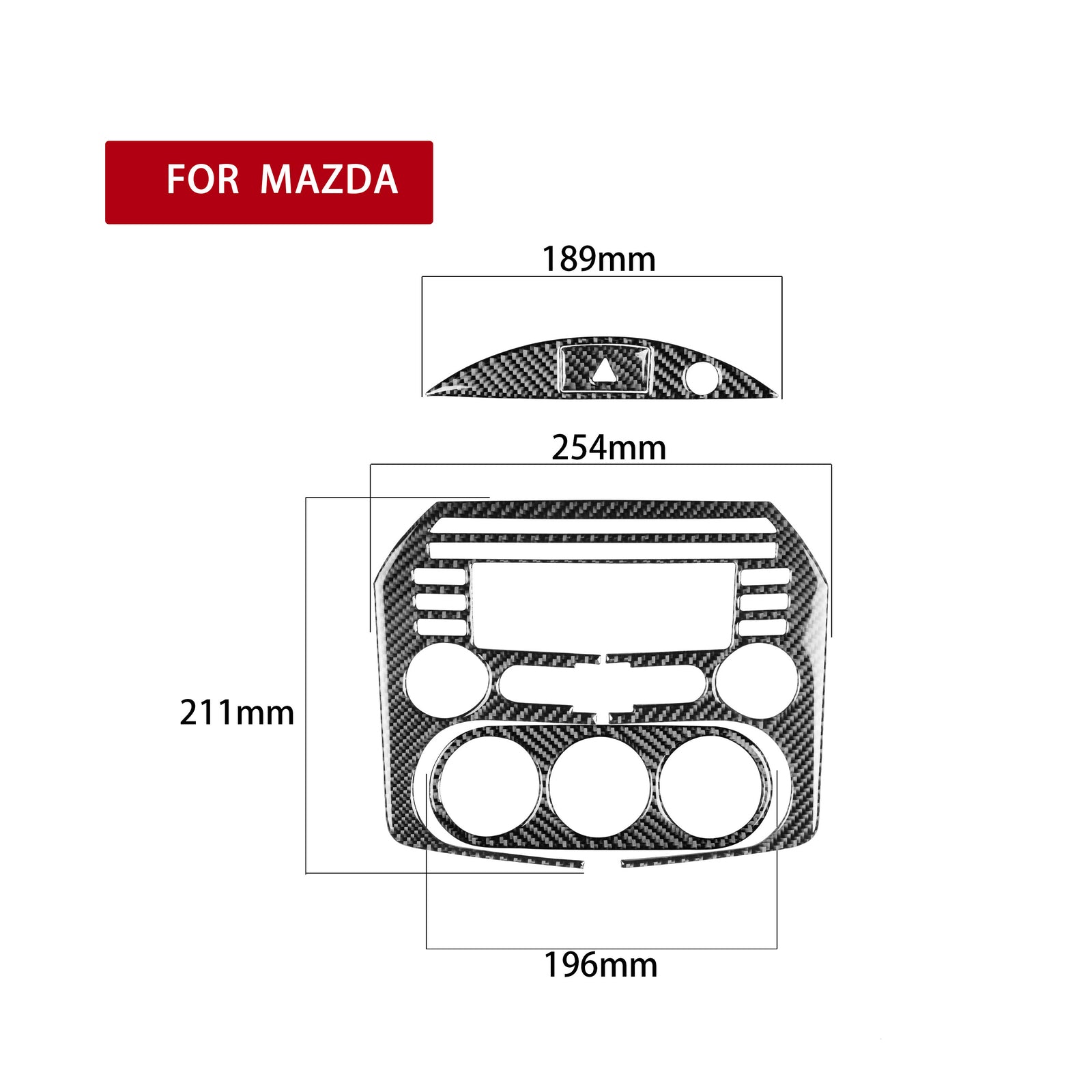 4Pcs Carbon Fiber Interior Central Console Cover Trim for Mazda MX-5 Miata 09-15